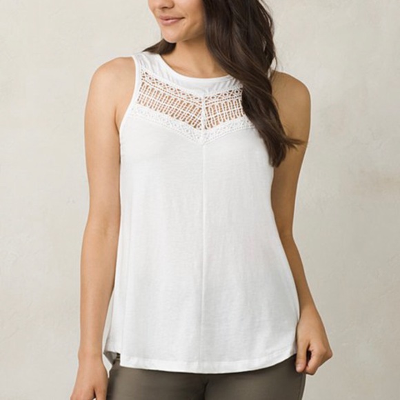 NWT Prana White Petra Organic Cotton Swing Tank - Picture 2 of 11